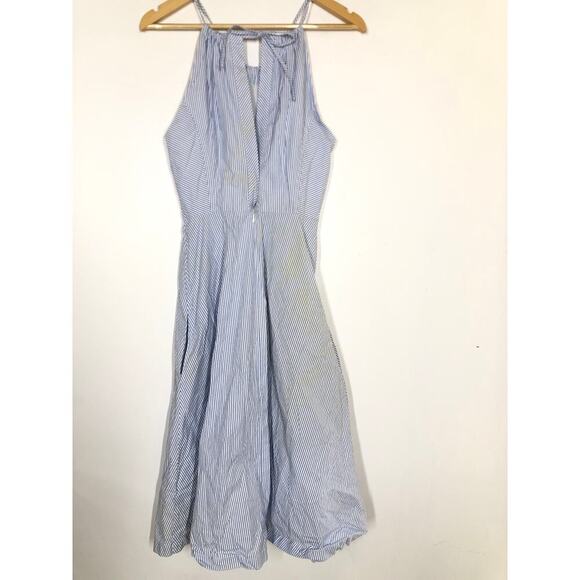 Jason Wu Apron Dress Sleeveless Fit & Flare Striped Blue & White 0 - Picture 4 of 9